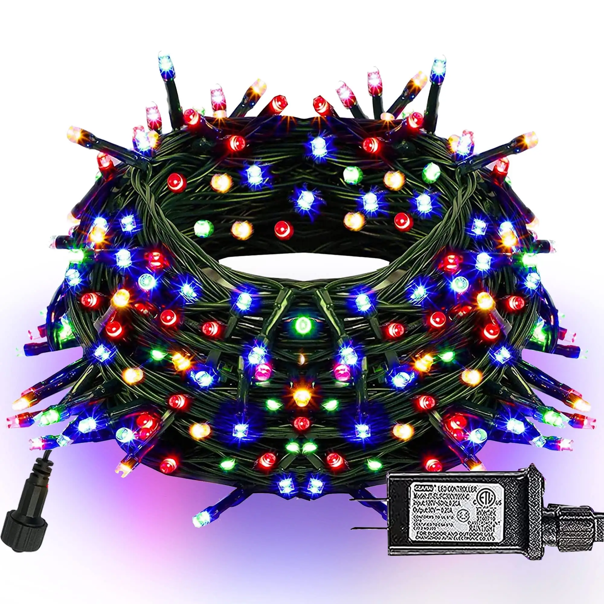 Christmas String Lights 300 LED Connectable Waterproof String Lights Green Wire with 8 Modes Decorations for Indoor Outdoor