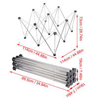 Banc de travail télescopique industriel pliable en acier inoxydable robuste, capacité de charge 900 kg, installation rapide, 9 pieds araignées pour le travail du bois