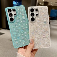 Coque de téléphone Bling en strass et diamants pour Samsung S26 S25 Ultra, avec perles, paillettes, cristaux, étoiles 3D et cœurs, en TPU, vente en gros, scintillante