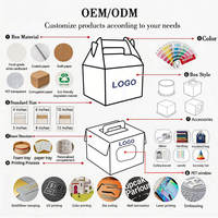 Caja de Papel para Panadería con Forma de Bolso y Logotipo Personalizado, Caja Desechable para Croissants, Pasteles y Café para Llevar con Asa