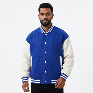 Chaqueta Universitaria con Logos Bordados, Cuerpo de Algodón, Cuello y Puños de Punto, para Estudiantes Universitarios, Eventos y Casual Friday - Product Image 1