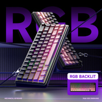 FURYCUBE Russian Layout 2.4Ghz Wireless USB-C 68Keys Keyboard Gasket Mount RGB Backlight PBT Keycaps Hot-swap Gaming Keyboard
