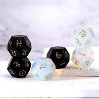 3 dés d'astrologie en cristal naturel, 3 pièces, dés astrologiques pour la divination des constellations, pierre précieuse d'aventurine verte, jeu de RPG