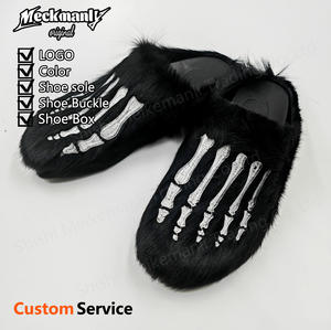 Zapatos de plataforma de felpa bordados personalizados de moda 2024 para hombre, zapatos de felpa casuales para el invierno. - Product Image 5