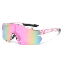 Nouvelles lunettes de soleil colorées UV400 pour hommes et femmes, monture PC, cyclisme en plein air, lunettes de sport monobloc