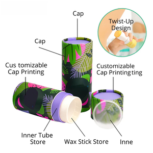 Blush Đẩy/Twist Up thân thiện với môi phân hủy sinh học tông Kraft Lip Balm ống giấy mỹ phẩm khử mùi <span class=keywords><strong>container</strong></span> cho tóc giả - Product Image 4