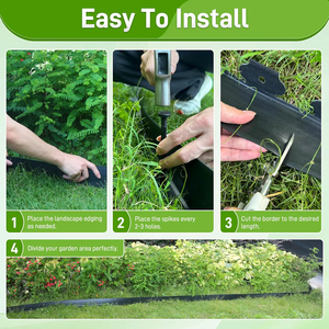 ECO FRIENDLY PE <b>Plastic</b> Landscape <b>Edging</b> Border Kit No Dig Garden Heavy-Duty PE Lawn Retaining Board Fence Hardware - Product Image 3