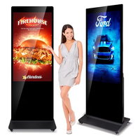Pantalla Digital Vertical para Suelo, Quiosco con Pantalla Táctil de 43-55-65 Pulgadas, Resolución 4K, Animación Comercial para Interiores, OEM