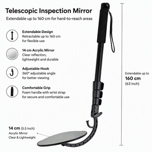 Under Vehicle Inspection Security <b>Mirror</b> <b>Large</b> Under Car Search <b>Mirror</b> with Long Extendable Poles for Security Check - Product Image 5