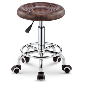 Silla de oficina giratoria hidráulica ajustable, taburete médico rodante sin espalda, <span class=keywords><strong>ruedas</strong></span>, silla de malla ejecutiva, Hierro de cuero <span class=keywords><strong>para</strong></span> el hogar - Product Image 1