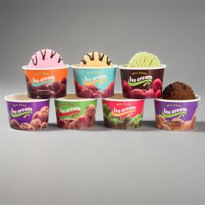 Gobelets en papier enduit à double paroi de qualité alimentaire personnalisés Gobelets en papier jetables pour crème glacée à emporter - Product Image 4