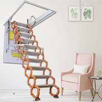 Moderne CE Orange 375 Lbs EN131 Aluminium Télescopique Grenier Loft Escaliers Acier Pliant Loft Echelle