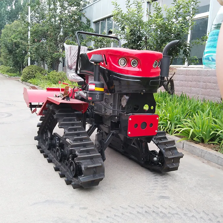 Cultivador rotativo de orugas 25HP, Mini Tractor, máquina de oruga para campo de arroz, equipo agrícola
