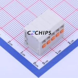 KF239-3.5-5P Spring Terminal Block Through hole Component (THT),P=3.5mm Connector 1x5P 3.5mm White 5P - Product Image 1