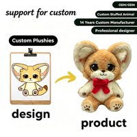 Peluche Renard Fennec Kawaii Personnalisée OEM ODM, Peluche Renard Fennec de Dessin Animé Personnalisée, Mascotte en Peluche Douce, Poupée en Peluche