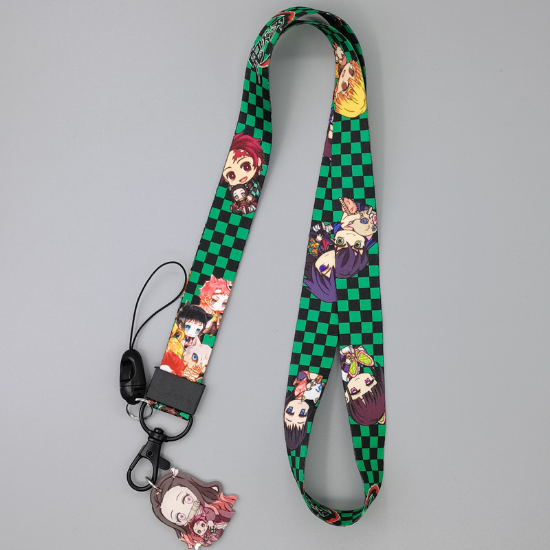 New Design Anime Cool Demon Hunter Satin Lanyards Custom Neck Strap Anti-Lost ID Card Card Holder Phone Case Lanyards Children Image 3