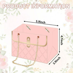 Bolsa de Regalo de Papel con Diseño Floral y Logotipo Personalizado, Cubo de Almacenamiento con Cadena Metálica para Bodas, Día de la Madre, Floristería, Exhibición - Product Image 5