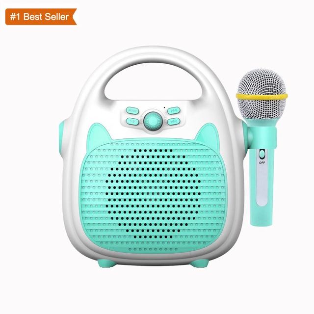 Jumon Portable RGB LED Kids Karaoke Speaker with Microphones for 5.3 Toddler-Friendly Singing Toy