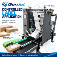 Machine d'étiquetage automatique à plat avec convoyeur et capteur à fibre optique pour étiquettes autocollantes sur cartons et sacs d'emballage