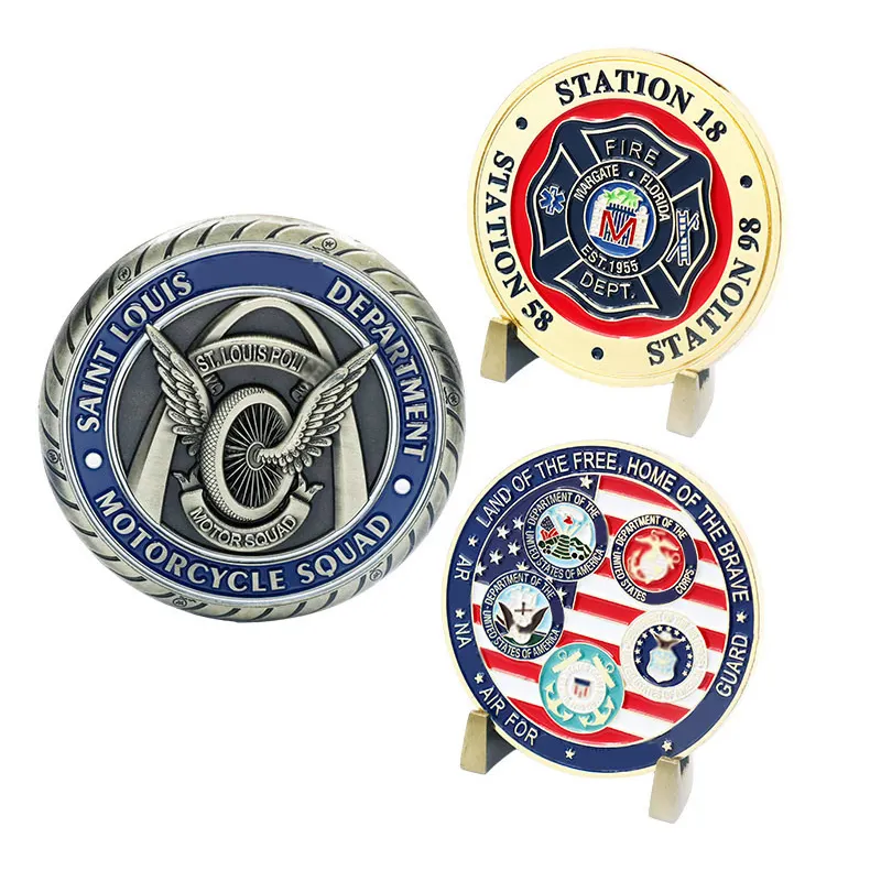 Produttore personalizzato USA Australian Metal Blank Sublimation Silver Plated Vintage Challenge Coins Making