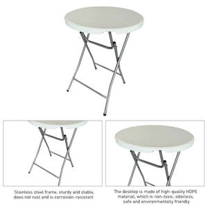 Açık parti kiralama fabrika doğrudan Hdpe plastik katlanır yuvarlak demir kokteyl masaları partiler olaylar kiralama - Product Image 6