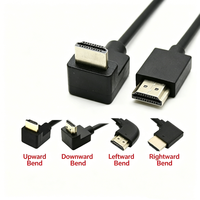 Câble vidéo UHD à triple blindage en PVC plaqué or haute vitesse 18 Gbps 4K 60 Hz avec coudes gauche/droite/haut/bas pour moniteur HDTV