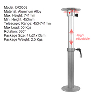 TYTXRV Accessoires RV Pied de table télescopique en aluminium réglable en hauteur 453-741mm Support de base de table pour RV Camper Marine Boat