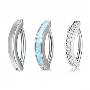 Clous de nombril en alliage de zinc, design géométrique, sertissage en canal, bijoux de piercing tendance pour femme, cadeau - Product Image 1