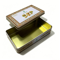 Boîtes à gâteaux rectangulaires en fer blanc recyclables, boîte de conservation alimentaire en métal, moule à pâtisserie de 8 pouces avec couvercle, conteneur d'emballage pour chocolat OEM
