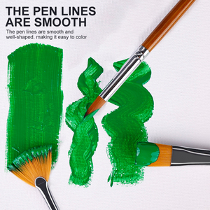Loseiltin artiste pinceaux tube de cuivre unique pinceau d'art à pointe ronde, lignes de stylo Art pinceau de peinture avancé lisse - Product Image 5