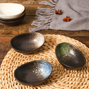 Vaisselle ovale en porcelaine de style japonais Petit bol à goûter Bols à sauce soja pour épices et condiments - Product Image 6