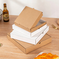 Boîtes à pizza carrées en matériaux recyclés écologiques, personnalisables avec logo et motifs, emballage alimentaire jetable pour plats à emporter, vente en gros