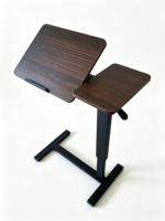 Bureau en bois moderne et minimaliste à hauteur réglable avec système de levage hydraulique et roulettes pour bureau à domicile, salle d'étude ou salon
