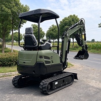 Excavator Mini Crawler 1 Ton Hidrolik, Penggali Kecil Kanopi Terbuka, Bersertifikasi CE EPA, Excavator Mikro untuk Pertanian, Kebun, dan Pembangunan Rumah