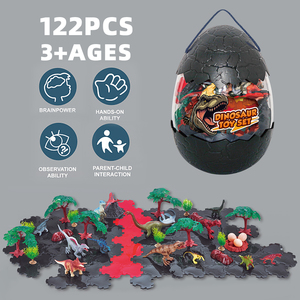 Novedad 2025: Juego de 122 Figuras de Dinosaurios Educativas con Huevos de Dinosaurios Grandes y Rompecabezas, Juguetes de Dinosaurios para Niños - Product Image 1