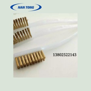 Brosse métallique industrielle Nantong à poils en bronze, manche en plastique, outil de nettoyage pour pièces de machines d'impression - Product Image 3