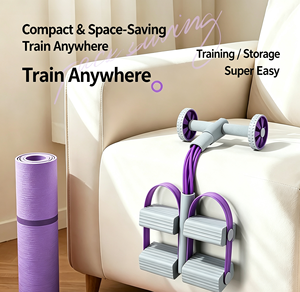 Appareil d'exercice portable 3-en-1 multifonctionnel pour les pieds avec 6 tubes élastiques en <span class=keywords><strong>TPE</strong></span> épaissis anti-déchirure et bande de résistance à pédale - Product Image 4