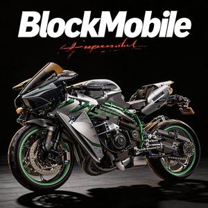 Compatible con Bloques de Construcción de Motocicletas, Juguete de Ensamblaje para Niños, Modelo de Auto de Carreras Estático Kawasaki, Bloques de Plástico con Transmisión - Product Image 5