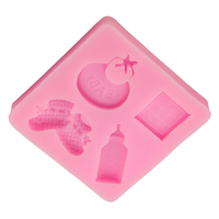 Moules à gâteau DIY en silicone, carrés 3D, classiques, populaires, simples, amusants, avec motifs de bébés, bavoirs, chocolat, biberons et chaussures
