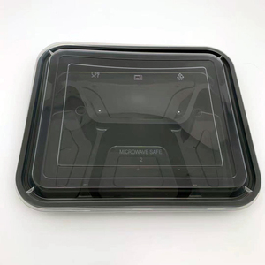 Food Use and Eco-Friendly Feature Microwave 4 grid multi compartment catering plastic disposable food container lunch box