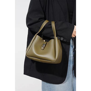Dropshipping Genuine Leather Women Bucket Bag Fashion Portable Designer Daily Shoulder <b>Handbag</b> - Product Image 6