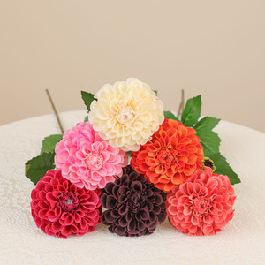 Dos Cabezas de Dalia Artificial de Tacto Real para Arreglos Florales en el Hogar, Accesorios de Fotografía, Decoración para Ramos DIY - Product Image 3
