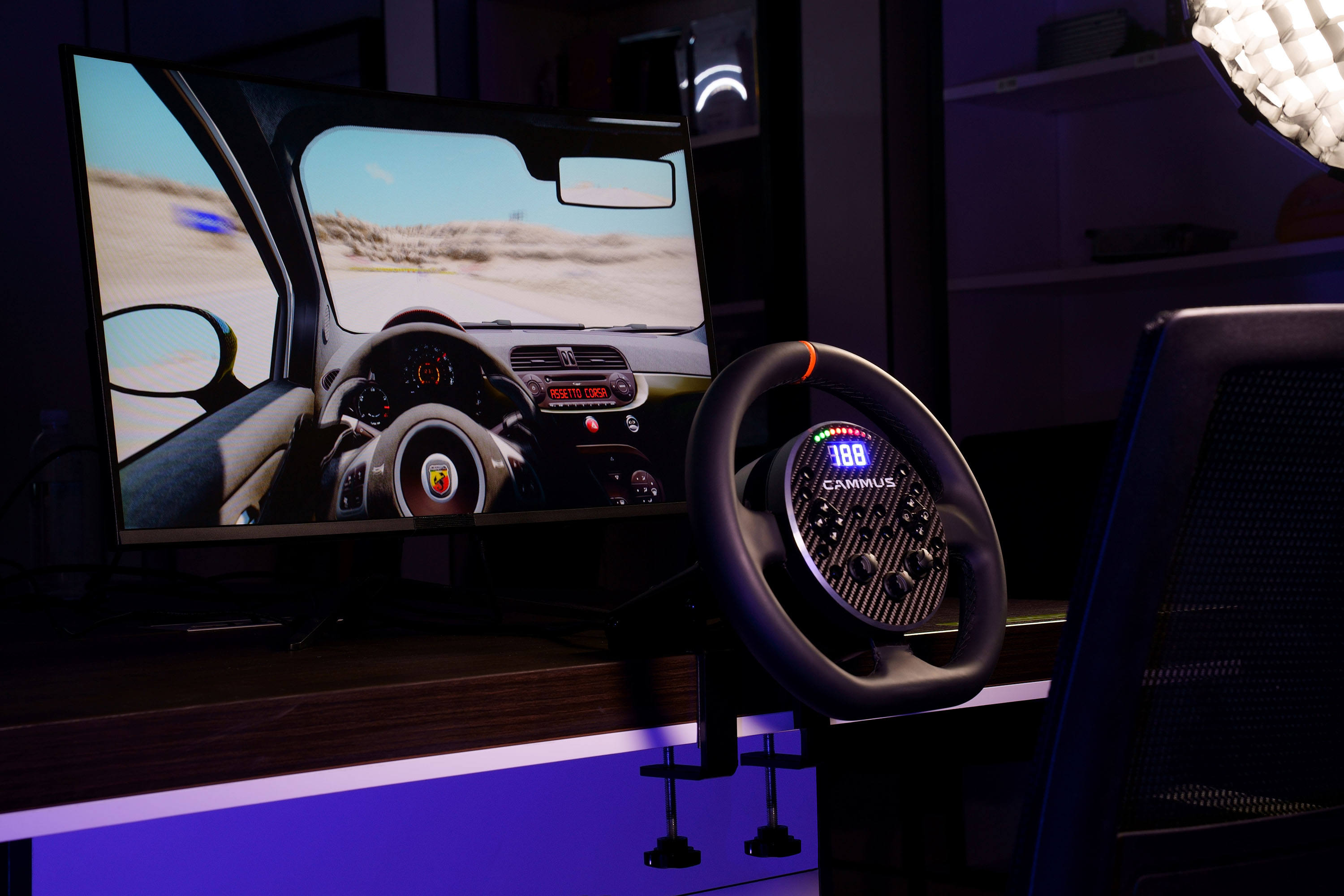 ORANGLES CAMMUS C5 Direct Drive Racing Wheel | 5Nm Integrated Sim Steering Wheel with Pedals for PC – Entry-Level Direct Drive Bundle (Kuwait) - angled perspective - presenting advantages - Image 4 of 5 | fits any environment | Purchase CAMMUS C5 Direct Drive Racing Wheel | 5Nm Integrated Sim Steering Wheel with Pedals for PC – Entry-Level Direct Drive Bundle (Kuwait) Michigan | Free Shipping ORANGLES