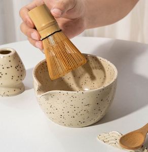 Juego de Matcha de Cerámica con Tazón de Porcelana, Batidor de Bambú y Cuchara Verde, Herramienta para Café y Té, en Stock - Product Image 1