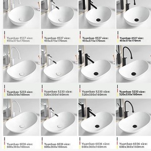 <span class=keywords><strong>Lavabo</strong></span> da appoggio rettangolare in ceramica di lusso, a vasca singola, senza maniglie per <span class=keywords><strong>rubinetto</strong></span>, per hotel - Product Image 4