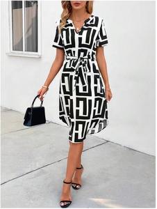 Une robe sans manches en maille géométrique, amincissante et élastique pour femme, qui dégage un charme haut de gamme, sexy et élégant, et un bo - Product Image 6