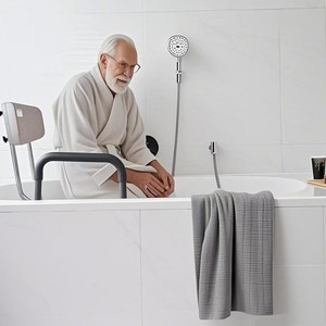 Chaise de douche pliante pour personnes âgées, en alliage d'aluminium, capacité de 250 kg, tabouret de toilette et de douche portable, double usage, sécurité dans la salle de bain - Product Image 1