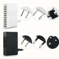 Adaptateur secteur intelligent à 10 ports, chargeur mural USB 50W 10A pour téléphone et tablette