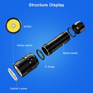 Linterna LED Sumergible Ultra Brillante de 3000LM XHP50.2 con Diseño Impermeable y Interruptor de Control Magnético - Product Image 4