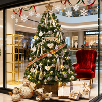 Sapin de Noël en PVC de haute qualité avec lumières LED et ornements, idéal pour l'atmosphère de Noël magique dans la maison, le centre commercial, les scénarios de chambre à coucher